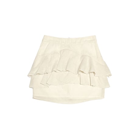 【USED】90's-00's Euro Vintage Crinkle Cotton Striped Tiered Mini Skirt