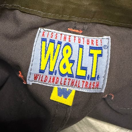 【USED】90's W.&L.T. Coated Cotton 3D Pocket Pants Olive Green