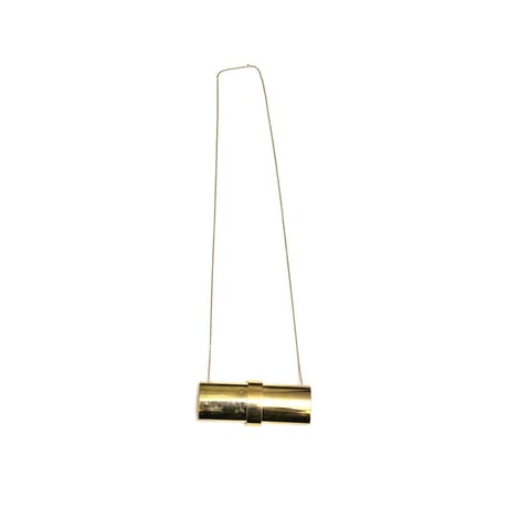 【USED】00's Christian Dior “30 Montaigne” Gold Minaudière Chain Clutch Bag