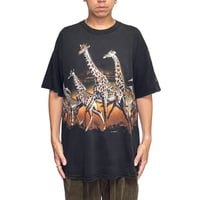 【USED】90's-00's Bronx Zoo Giraffe Parade Animal Print T-shirt