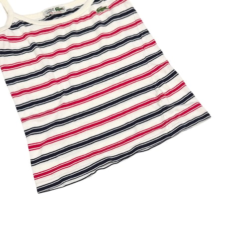 【USED】80's LACOSTE Striped Camisole Made in France