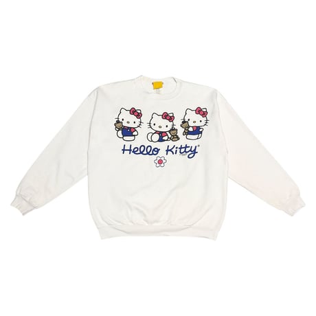 【USED】90's Sanrio Smiles Hello Kitty Three-Pose Graphic Oversized Sweatshirt