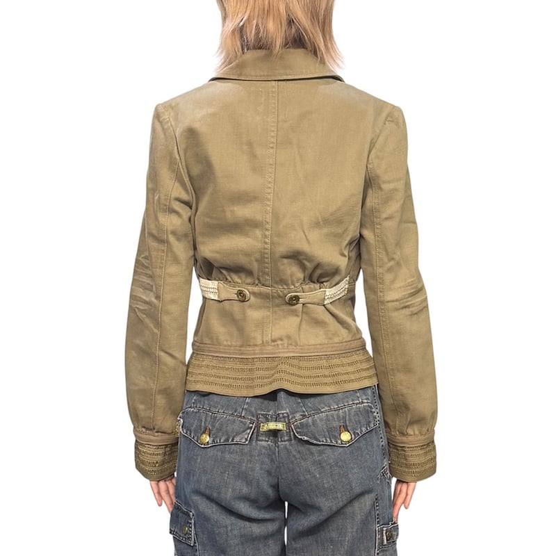 00s DIESEL ミリタリージャケット　レディース　古着 USED】00's DIESEL Zip Design Cropped Cotton Tai