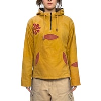 【USED】90's JASHU Psychedelic Hooded Pullover Jacket Mustard Made in Nepal