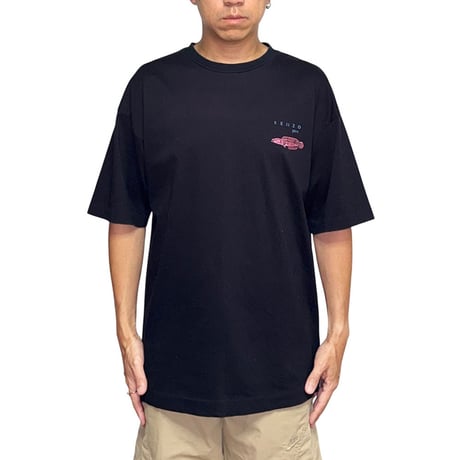 【USED】90's KENZO Jeans Snakehead Fish Print T-shirt Black