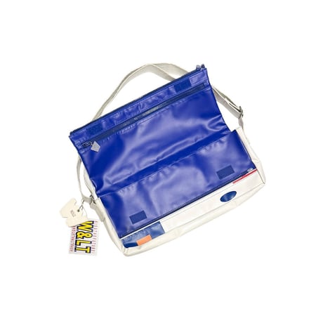 【DEAD STOCK】90's W.&L.T. “KISS THE FUTURE” Graphic Tarpaulin Shoulder Bag