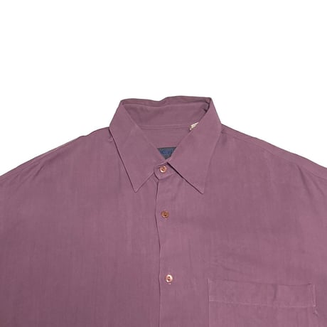【USED】80's-90's KENZO HOMME Smoky Plum Rayon Shirt Made in France