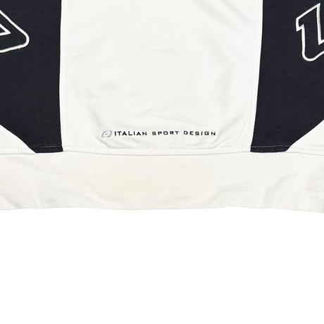 【USED】00's Lotto Italian Sport Design Panel Sweatshirt White / Black