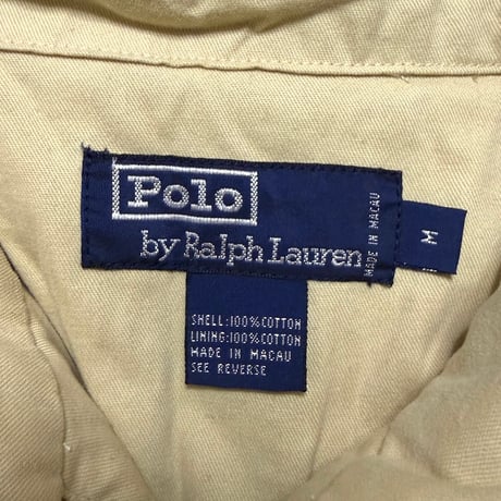 【USED】90's-00's Polo by Ralph Lauren Cotton Safari Jacket Beige