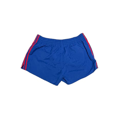 【USED】80's adidas DESCENTE Numbering Running Shorts Blue × Red