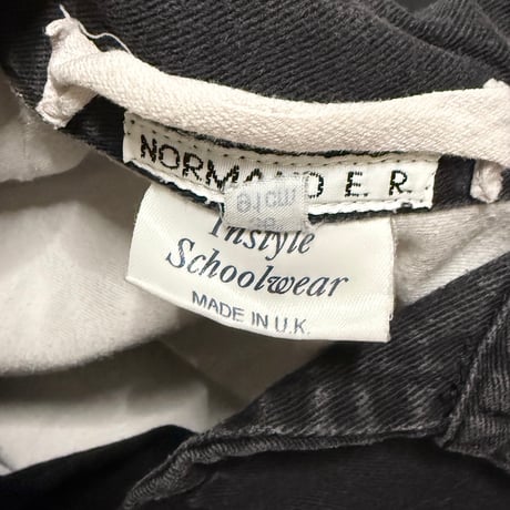 【USED】90's PLUNKETT Embroidered Cotton Drill School Top Made in UK