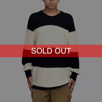 【USED】2010's DIESEL Italian Yarn Wide Stripe Pile Knit Sweater Black × Ivory Size:M