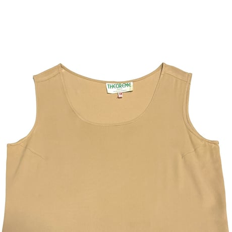 【USED】80's THEOREME PARIS French Viscose Tank Top Beige Made in France