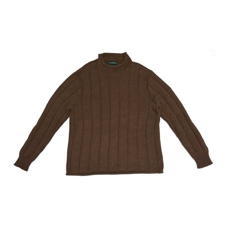 【USED】00's J.CREW ALWAYS Roll Neck Cotton Knit Sweater Brown