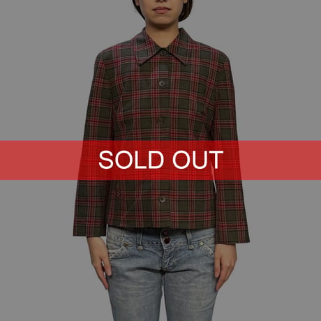 【USED】90's CLICHY Tartan Plaid Short Jacket Made in Canada