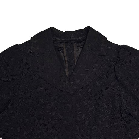 【USED】c.1900 French Vintage Black Jacquard Peplum Jacket