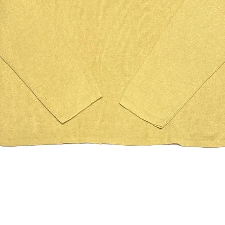 【USED】90's CHICO’S DESIGN Linen Blend Boat Neck Knit Sweater Lemon Yellow