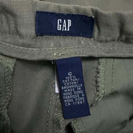 【USED】90's-00's GAP Single Cargo Pocket Cotton Shorts Olive Khaki