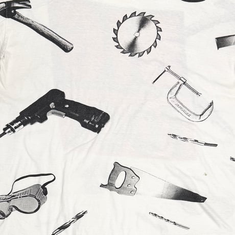 【USED】90's HOME IMPROVEMENT “BIG TOOL” All Over Print T-shirt