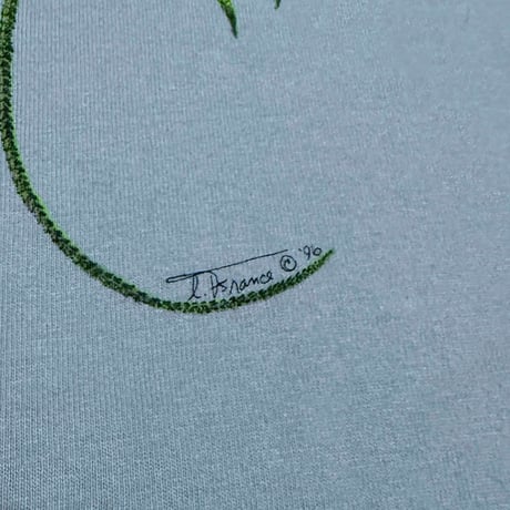 【USED】90's Lizard Graphic T-shirt Slate Blue