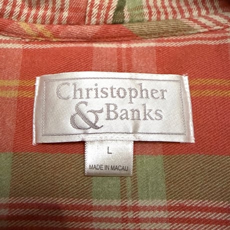 【USED】00's Christopher & Banks Plaid Cotton Zip Hoodie