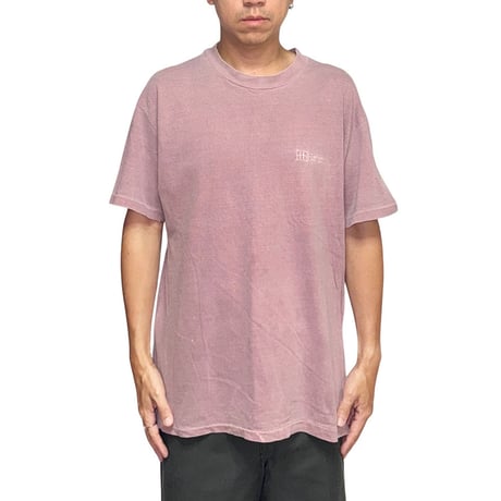 【USED】90's Hanes Embroidered Logo Garment Dyed T-shirt Dusty Pink