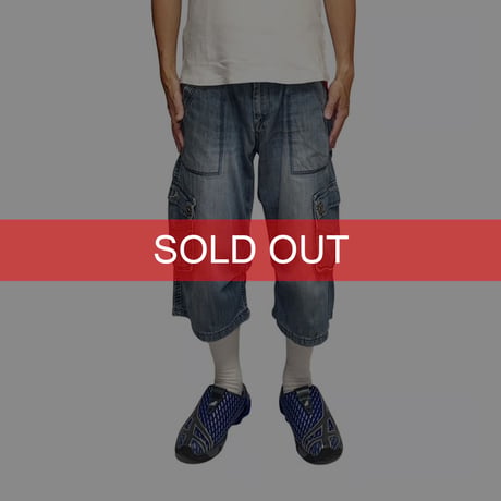 【USED】00's DIESEL Y2K Denim Cargo Shorts Made in Italy