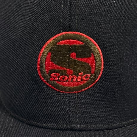 【USED】90's Sonic Skateboards Logo Snapback Cap Black