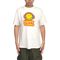 【USED】90's HAPPY TECHNO Smiley Face Print T-shirt