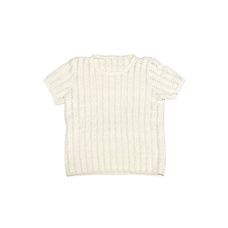 【USED】90's-00's Euro Vintage Ivory Pointelle Knit Top