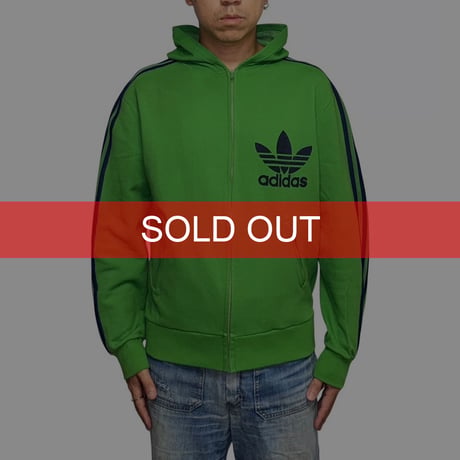【USED】70's adidas VENTEX Trefoil Hooded Track Jacket Green Made in France