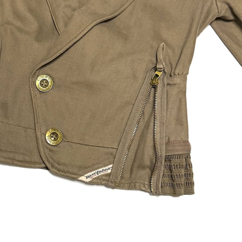 USED】00's DIESEL Zip Design Cropped Cotton Tai