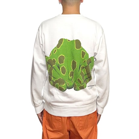【USED】80's Zoosloose Giant Frog Double-Sided Print Sweatshirt White