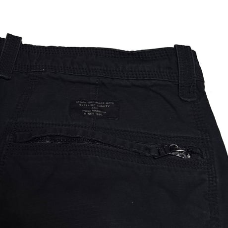 【USED】ARMANI EXCHANGE 2016SS Ripstop Zip Cargo Shorts Black