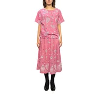 【USED】80's RODIER PARIS Bandana Print Top & Long Skirt Set