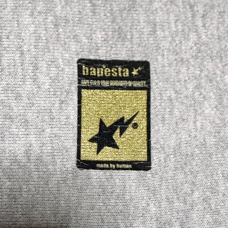 【USED】90's A BATHING APE “BAPESTA” Center Logo Reverse Weave Sweatshirt Grey
