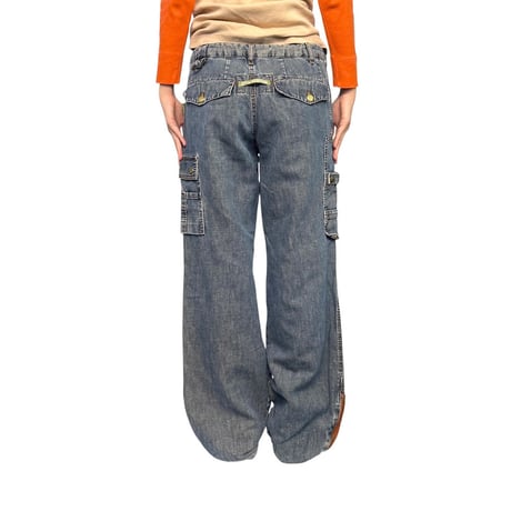 【USED】90's JPG. JEANS BY GAULTIER Y2K Multi Pocket Zip Hem Denim Cargo Pants