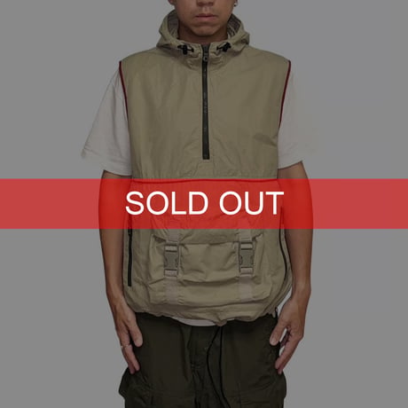 【USED】90's-00's A Sport Technical Hooded Anorak Vest Beige