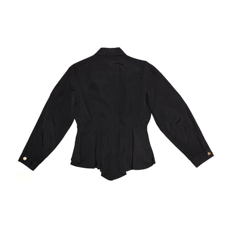 【USED】90's JUNIOR GAULTIER Peplum Trucker Jacket Black