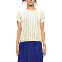 【USED】90's-00's Euro Vintage Ivory Pointelle Knit Top