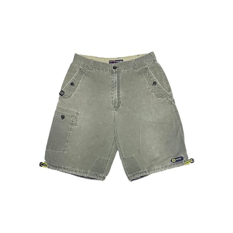 【USED】90's-00's BUGLE BOY Ripstop Tactical Cargo Shorts Olive Gray