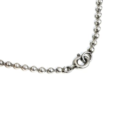 【USED】Vintage 925 Sterling Silver Heart Knot Ball Chain Necklace