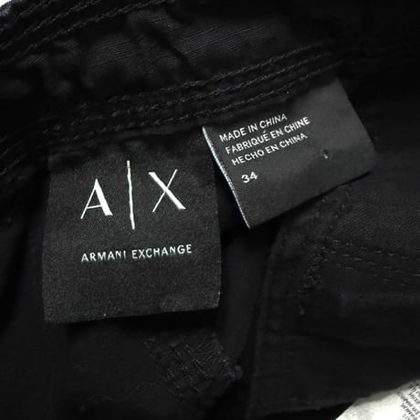 【USED】ARMANI EXCHANGE 2016SS Ripstop Zip Cargo Shorts Black