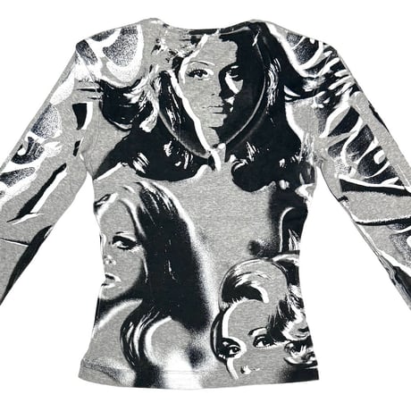 【USED】00's MISS SIXTY Hippie Girl All-Over Graphic Long Sleeve T-shirt