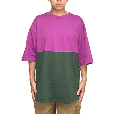 【USED】90's OLD GAP Two-Tone Docking T-shirt Made in USA