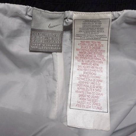 【USED】00's EURO NIKE Cotton Blend Drawcord Track Pants Black
