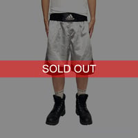【USED】00's adidas Satin Boxing Shorts Silver × Black