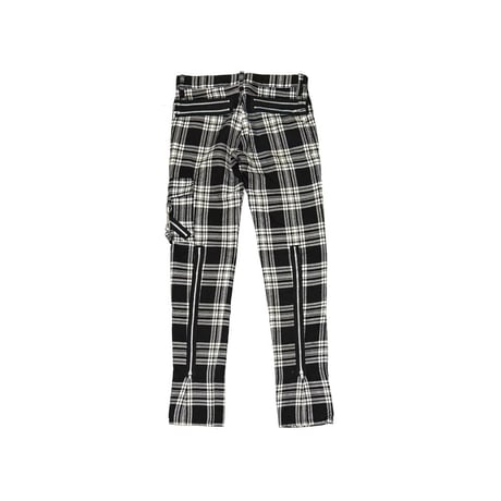 【USED】90's-00's 666 Black & White Plaid Bondage Pants