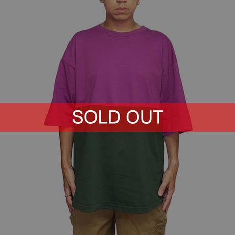 【USED】90's OLD GAP Two-Tone Docking T-shirt Made in USA