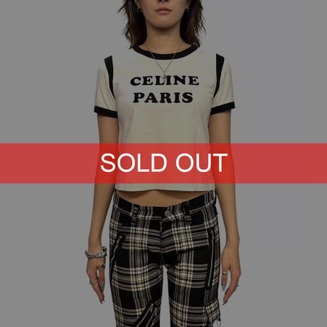 【USED】CELINE by Hedi Slimane 2020-2021 “CELINE PARIS” College Ringer T-shirt